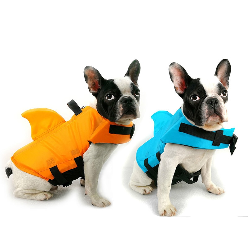 Dog Life Vest Summer Shark Pet Life Jacket Dog Surfing Swimming Suit Pet Safety Cloth Vacation Oxford Breathable French Bulldog