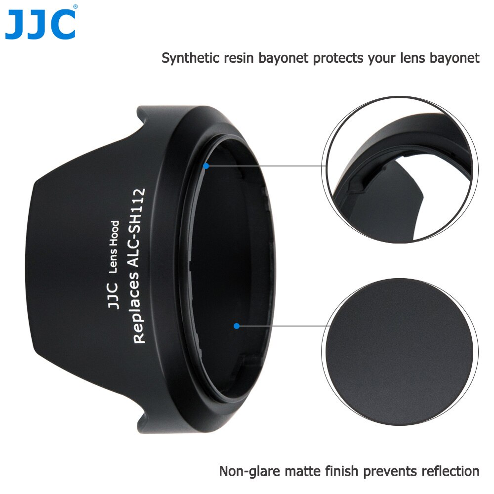 Pare-soleil à baïonnette jjc 49mm pour sony  e 18-55mm f/ /3.5-5.6 oss /e 16mm f/ /2.8 / e 35mm f/ /1.8 oss  /fe 28mm f //2 remplace alc -sh112