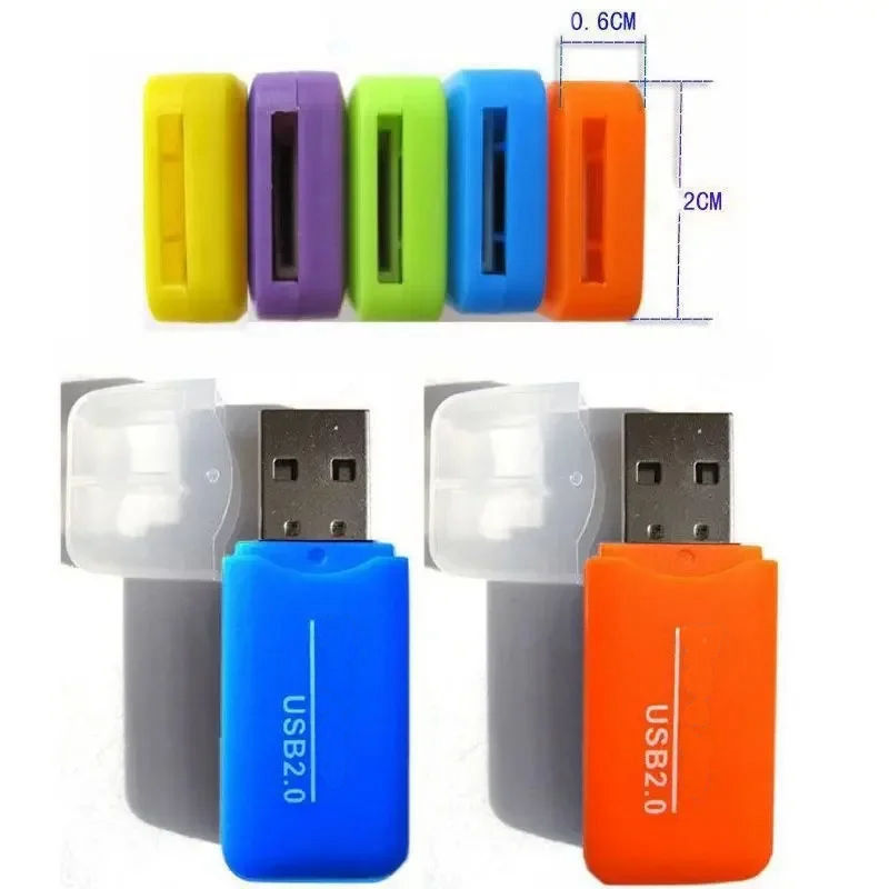 Lector de tarjetas SIM de memoria Mini USB 2,0 TF portátil, adaptador T-Flash de alta velocidad para PC, portátil, ordenador portátil, altavoz para vehículo