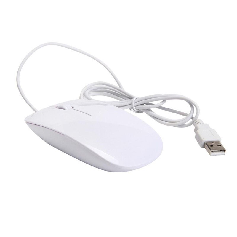 Ultra thin USB2.0 wired optical mouse 1200dip 3 button Mice USB for Computer PC Laptop black white