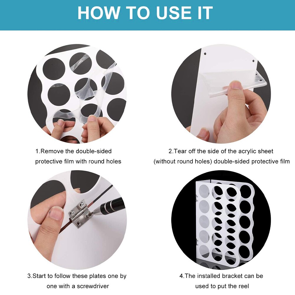 Vinyl Storage Rack 15 Holes Acrylic Storage Rack Vinyl Sheets Roll Organizer Multiple Holes Display Stand Multi-Use Organizer