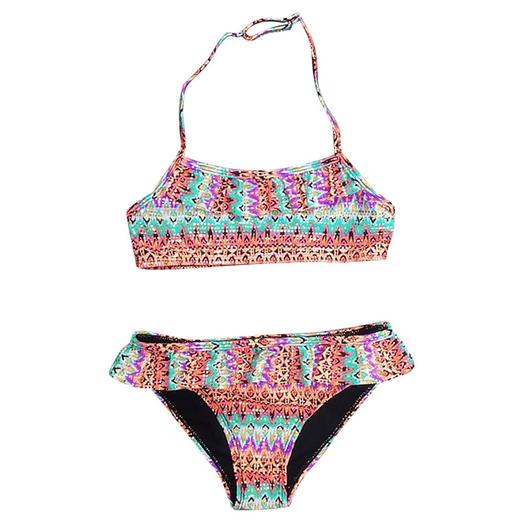 Print Swimwear Sets Teen Children Girls Africa Style Swimsuit Beach Swimwear Bikini Set Bra+Underpants Bikini Sets badpak
