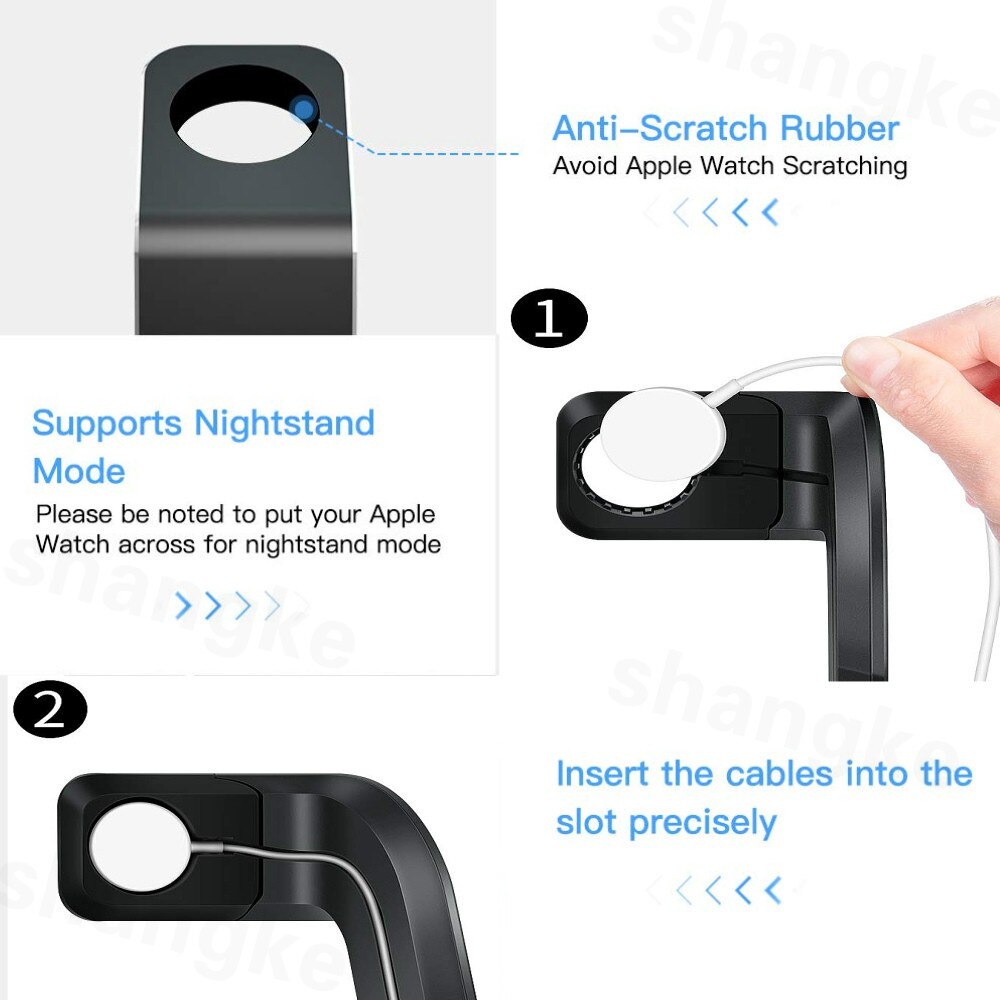 3- i -1 trådløs opladerstander til airpods pro apple watch ladedockingstation til apple watch series 5/4/3/2 iphone 11 x xs  xr 8