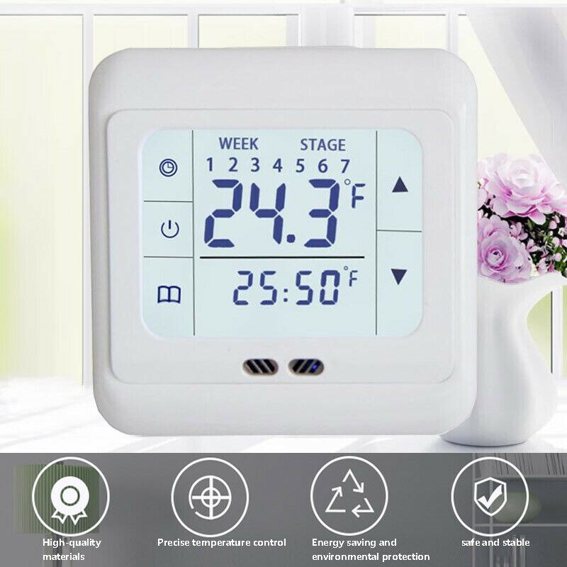 Lcd Touch Screen Verwarming Thermostaat Thermoregulator Voor Warme Vloer Elektrische Verwarming Systeem Temperatuur Controller