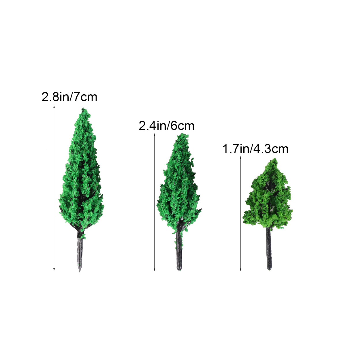 50pcs Model Trees Park Pine Poplar Forest Pagoda Miniature Diorama Micro Layout Scenery Decoration Mininatures