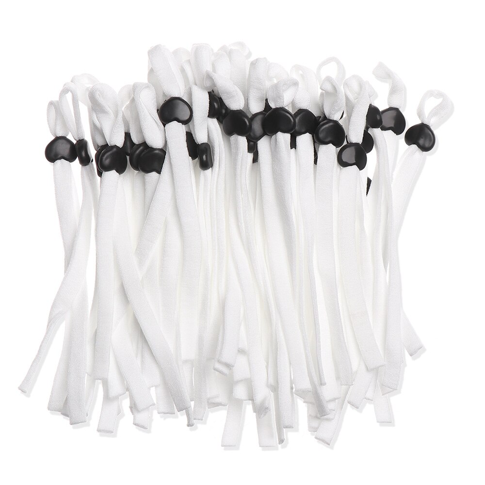 Cordones de silicona antideslizantes con hebilla del acollador, accesorios para mascarillas, amor, novedad, 50 Uds.: Black