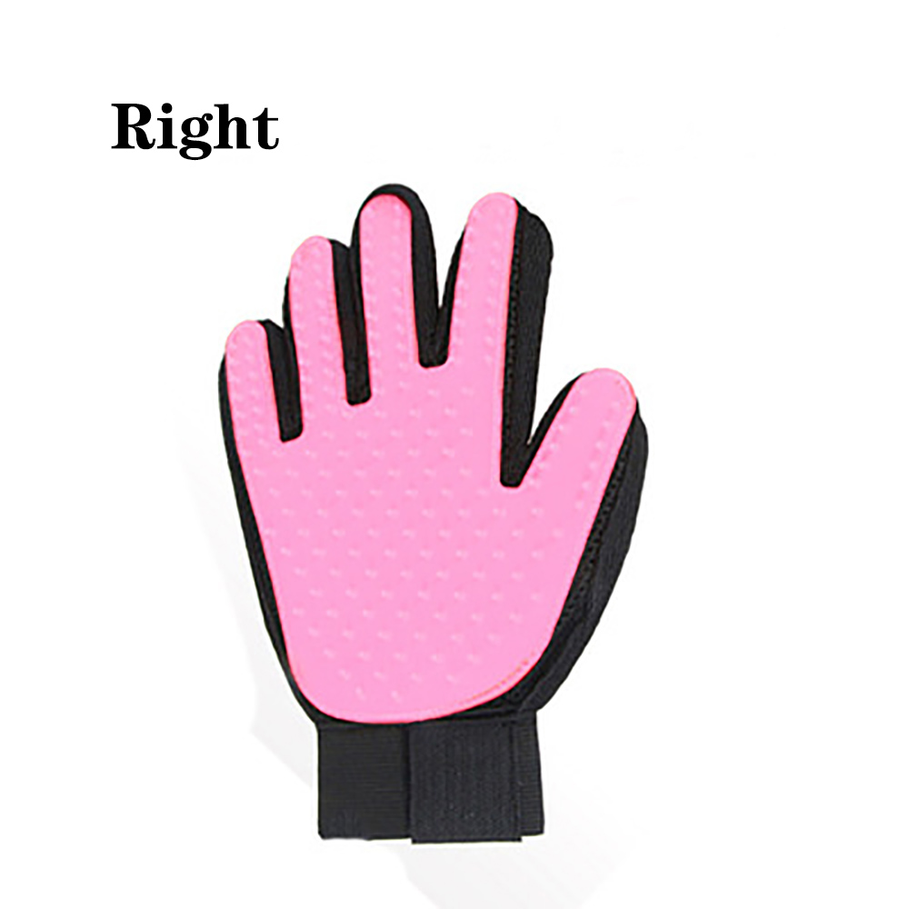 Gants de toilettage pour chiens et chats, brosses en Silicone, pour le bain, plusieurs couleurs: Pink Right