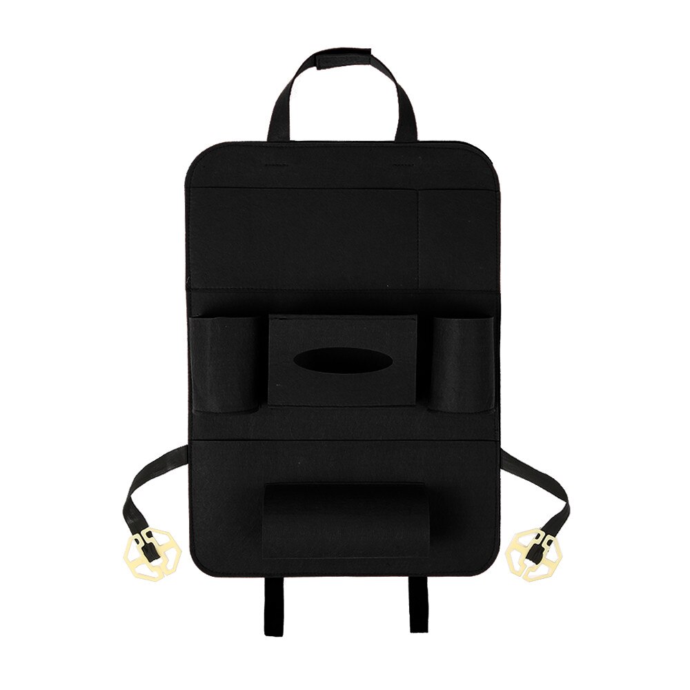 Auto voiture organisateur banquette arrière sac voiture-style titulaire multi-poche siège laine feutre stockage conteneur suspendus boîte voiture stockage pour enfant: Black