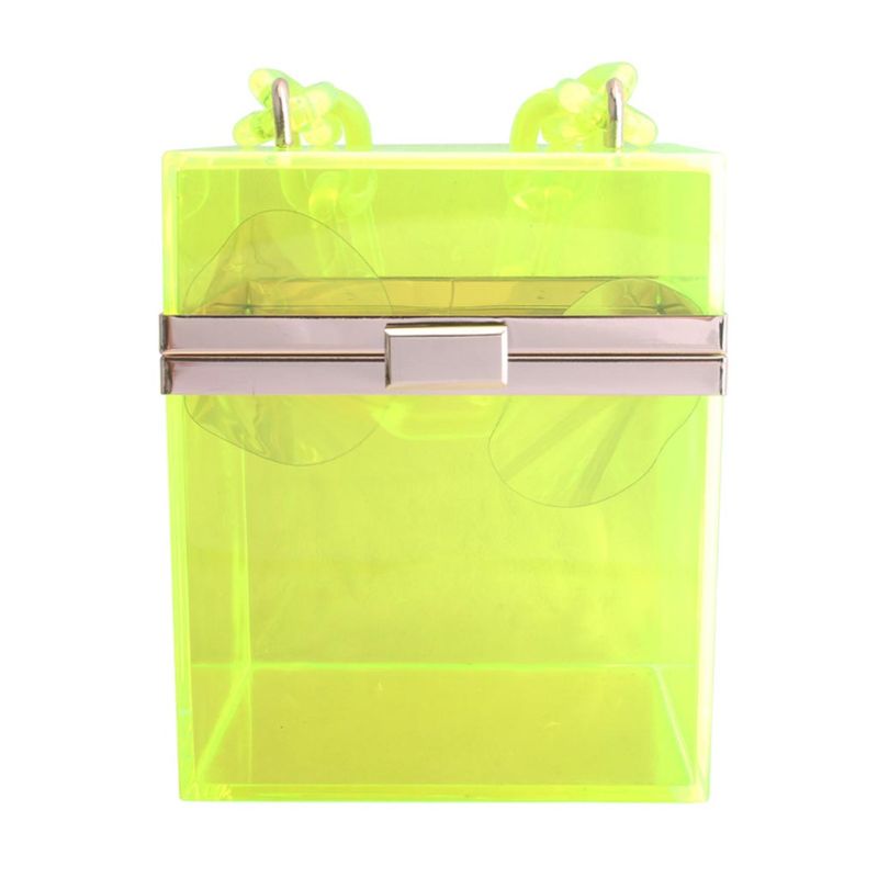 Transparente acrílico Prom Clutch Purse boda banquete bolso cadena correa para mujeres niñas: green