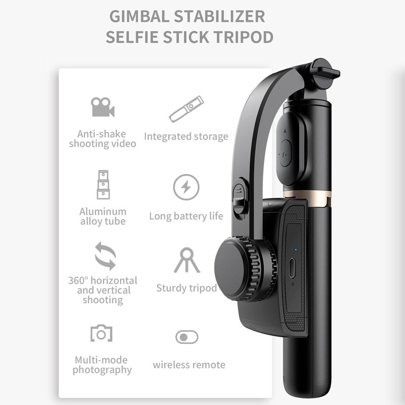 Roreta Handheld Gimbal Stabilisator Bluetooth Selfie Monopod Halfter Für Smartphone Telefon Video aufzeichnen Live-