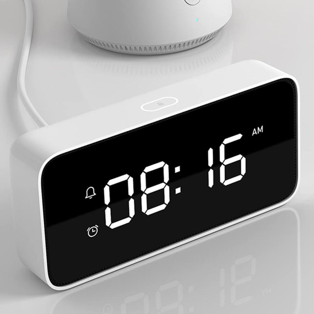 Originele Xiaomi Mijia Xiaoai Smart Wekker Voice Broadcast Klok Tafel Automatische Tijd Kalibratie Met Smart Home App