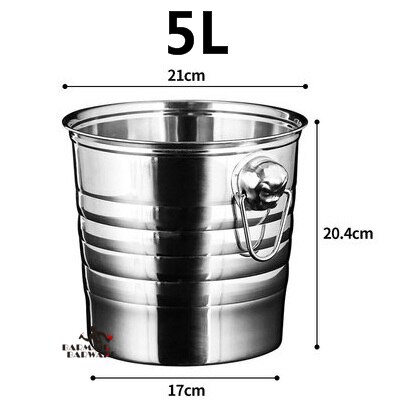 3l/5l/7l tigerhuvud i rostfritt stål ishink vin champagne vinkylare flaska kylare champagne öl kylare isfat: Silver 5l