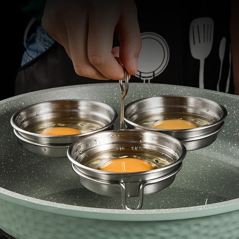 Escalfadores de huevos antiadherentes de acero inoxidable, utensilios de cocina escalfados, utensilios de cocina para tortitas, 1 ud.