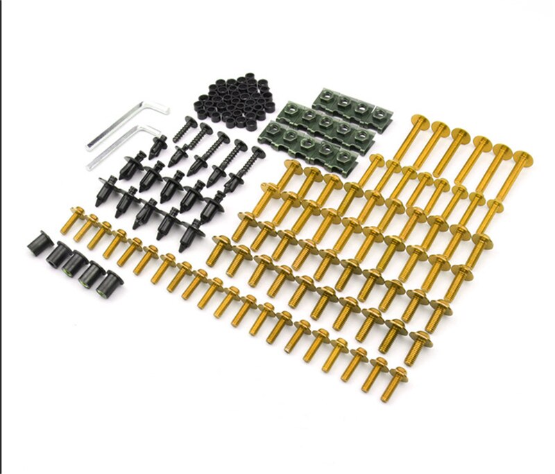 Kit de boulons de carénage, attaches à vis pour Kawasaki ZX7R ZX9R ZX12R: Golden