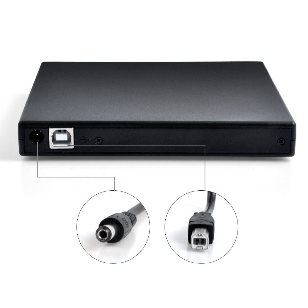 External USB DVD Drive for Toshiba Acer Lenovo Laptop PC Win XP/7/8/10 Super Multi 8X DVD RW 24X CD Burner Optical Drive Black