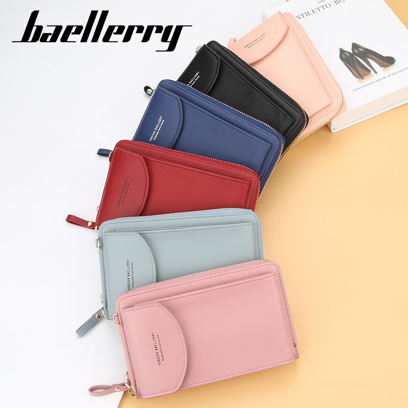 Nueva cartera para mujer, cartera para teléfono móvil, tarjeta grande, cartera, bolso de mano, bolso de mano, bandolera, bolso con correas