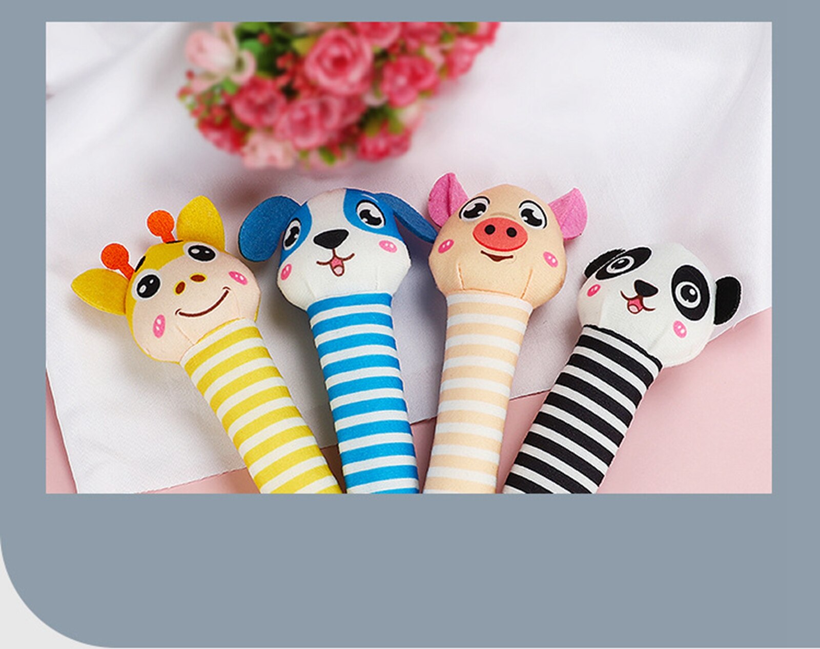 Newborn Baby Toys 0-12 Months Cartoon Animal Baby Plush Rattle Mobile Bell Toy Infant Toddler Early Educational Toys Bite Tool