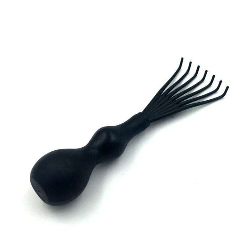 Peine limpiador con mango cepillo para el cabello incrustado Denman cepillo para cabello rizado cepillo negro limpiador de pelo herramienta de belleza