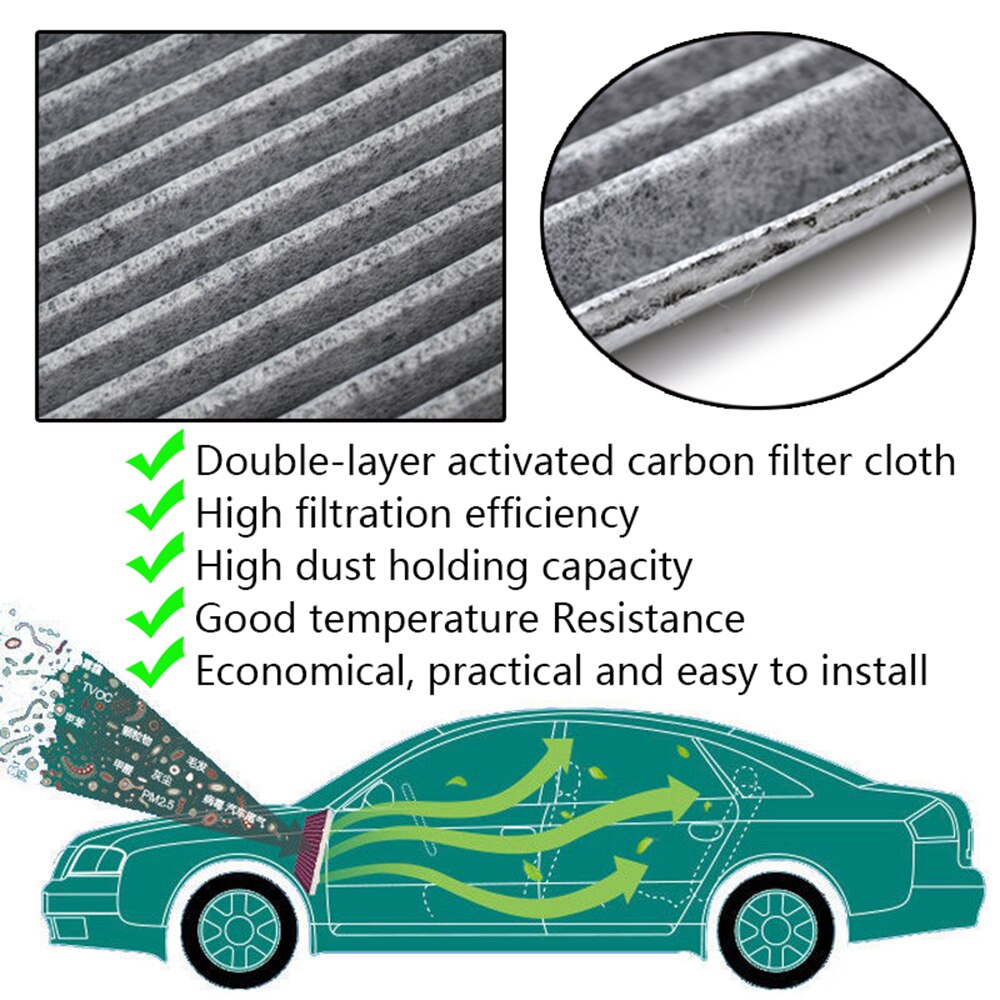 2x Car Accessories Pollen Cabin Air Filter For Hyundai Grand Santa Fe 3 DM Sonata 6 YF Kia K5 Activated Carbon