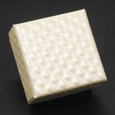 4 kleuren vierkante vorm sieraden doos oorbellen ringen geschenkdozen vierkante doos 5X5X3 cm: WHITE