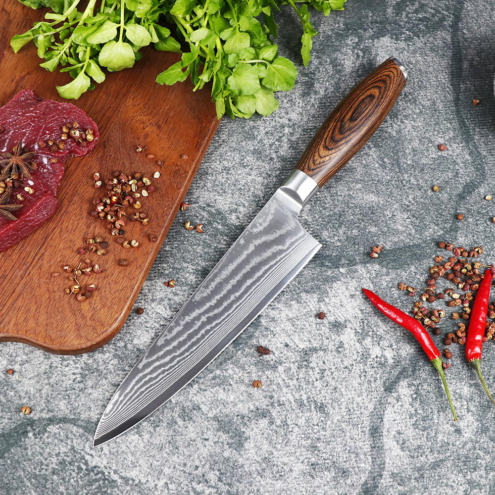 JUMCSONG-cuchillo de cocina para el hogar, utensilio de cocina de 67 capas, de acero damasco, para Chef, Santoku Nakiri Sashimi