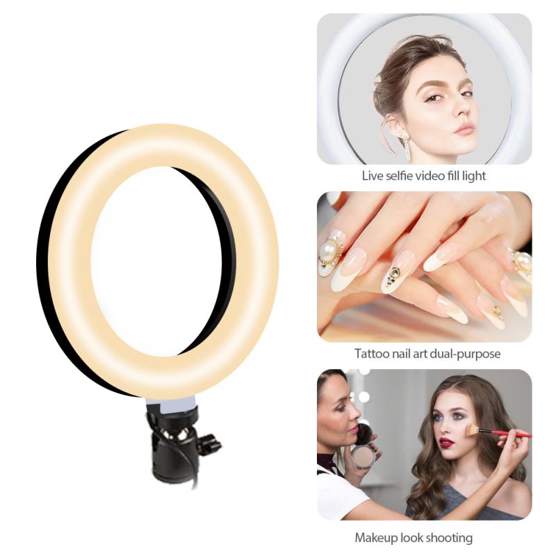 1Pcs Licht Invullen Ring-Vormige Verstelbare Vullen Licht Schoonheid Licht Flexibele Draagbare 3 Kleuren 10-Niveau Verstelbare helderheid Usb