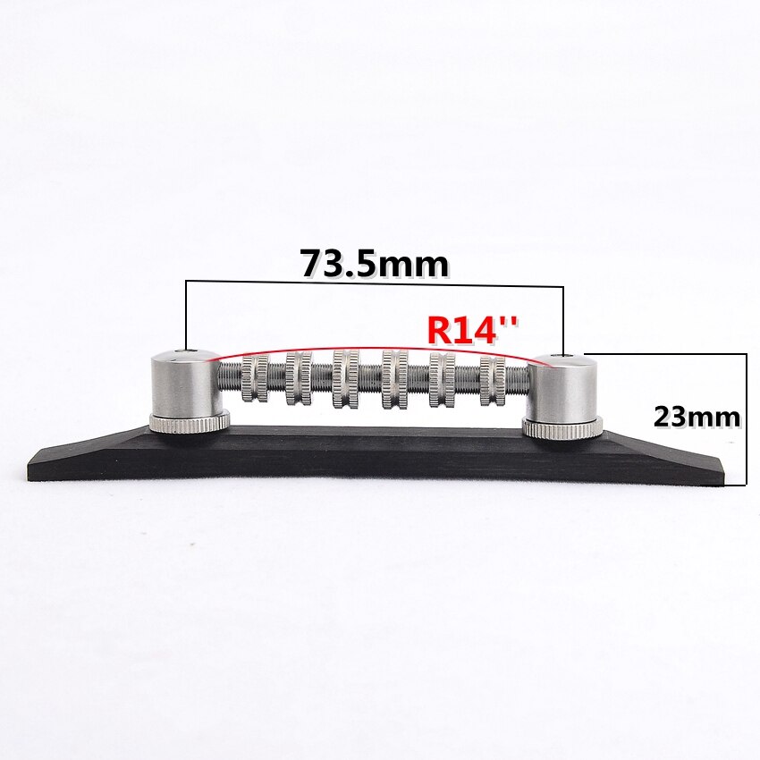 1 Set Gretsch Style Stainless Steel Space Control Adjustable Roller Bridge With Ebony Base