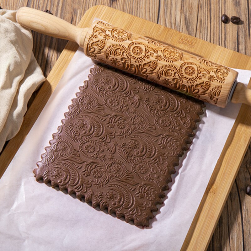 Valentine's Day DIY Christmas Embossing Rolling Pin Various pattern Baking Cookies Biscuit Fondant Cake Dough Engraved Roller