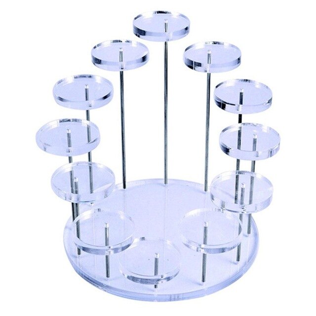 Cupcake Houder Transparant Stand Zwarte Mode Rack Cake Rack Houder Creatieve Cupcake Stands Feestartikelen Tool Decoratie: transparent 12 stand