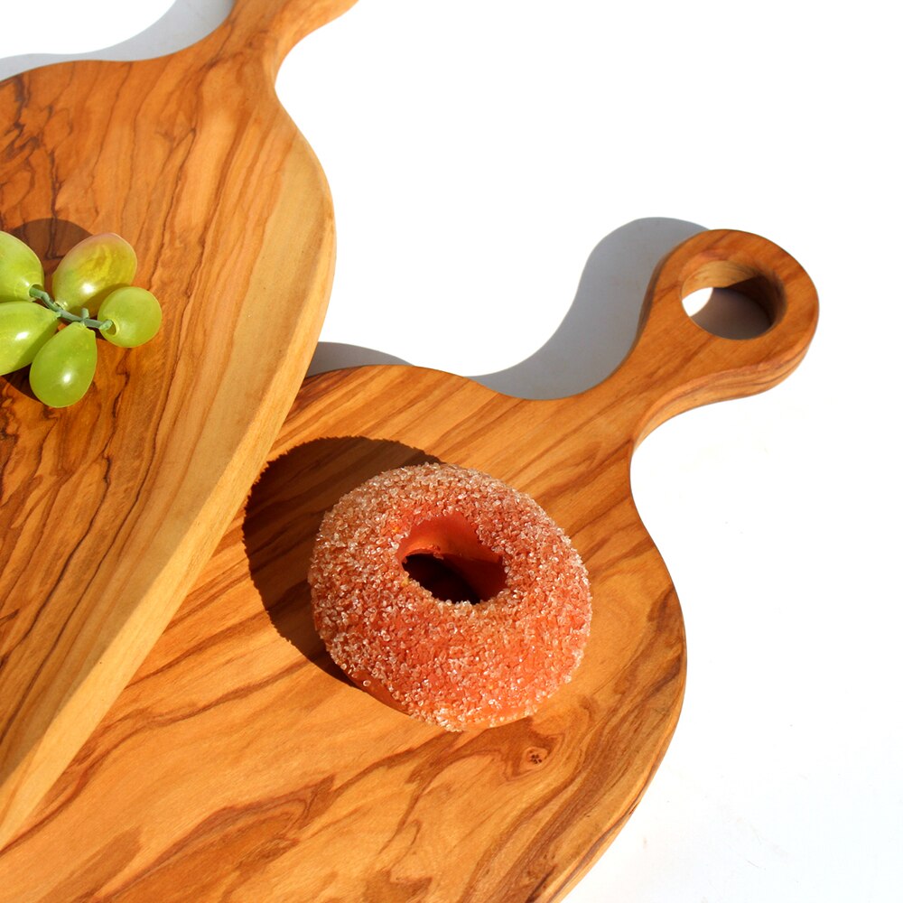 olivewood wooden chopping block bread sushi pizza boards medium size #901 Natural Oil Finished