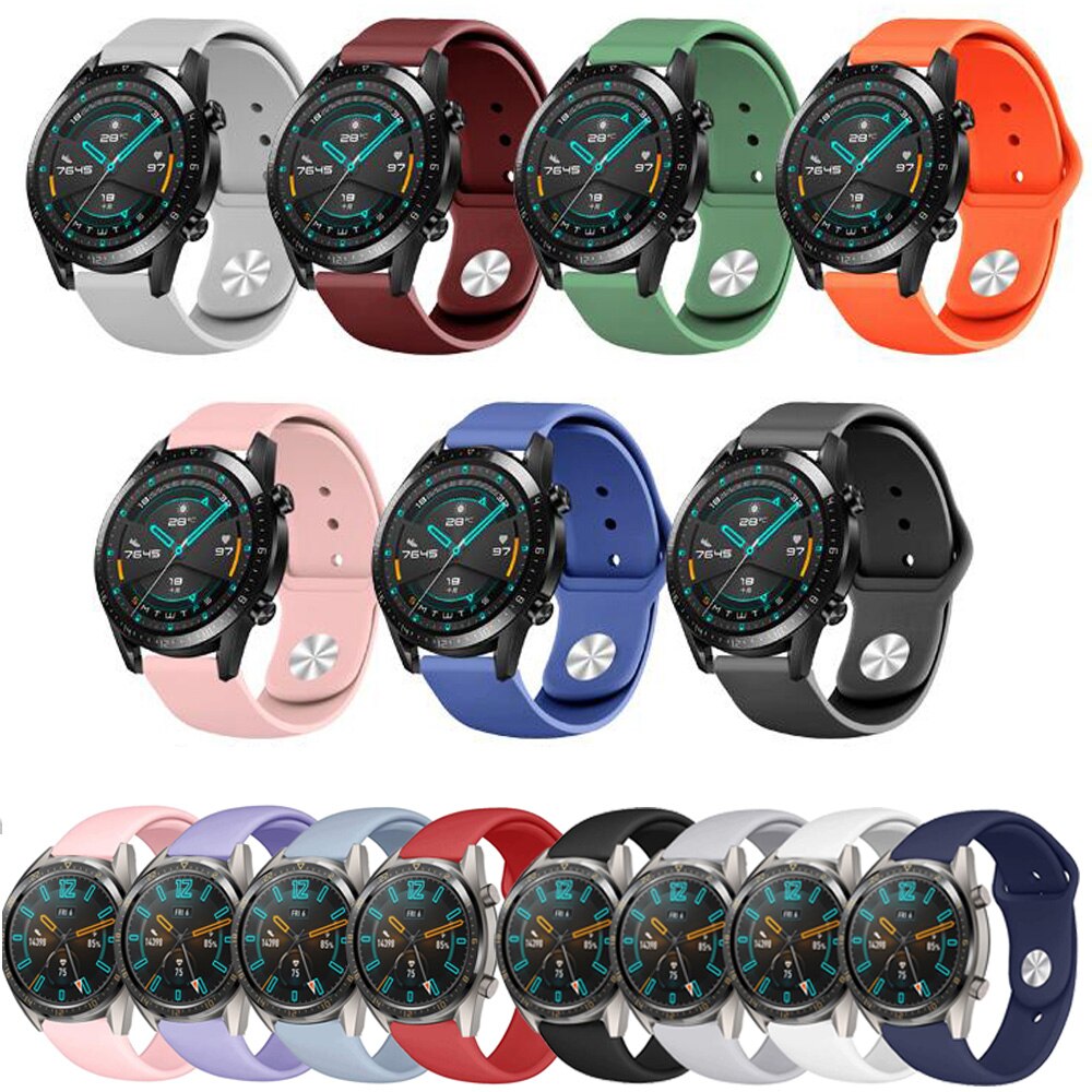 17 Colors 22mm Watch Band For Huawei GT GT2 Honor magic Watch 2 46mm Strap Silicone Watchbands Bracelet Sport Wristband