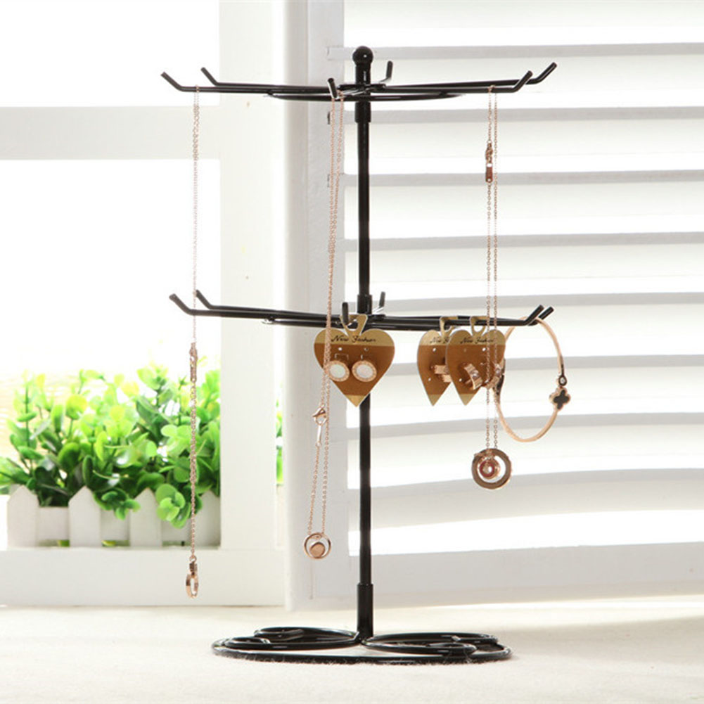 BLUELANS 2-Tier Rotary Schmuck Ständer Display Rack Ohrringe Ring Halskette Schmuck Halter Schmuck Organizer Weihnachten