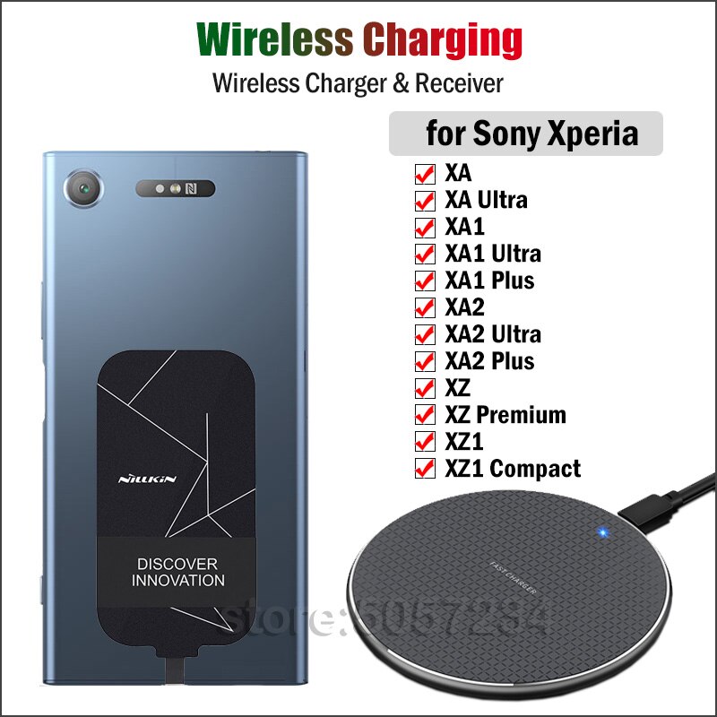 Cargador inalámbrico para teléfono Sony Xperia XA XA1 XA2 Ultra Plus XZ Premium XZ1 compacto Qi, receptor de carga USB