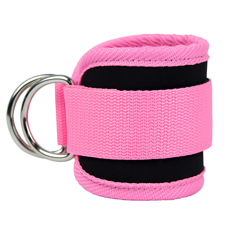 Correas de tobillo para gimnasio, puños acolchados de neopreno ajustables con doble anillo en D, soporte de entrenamiento para piernas y peso del tobillo, abductores de seguridad deportivos: Gris