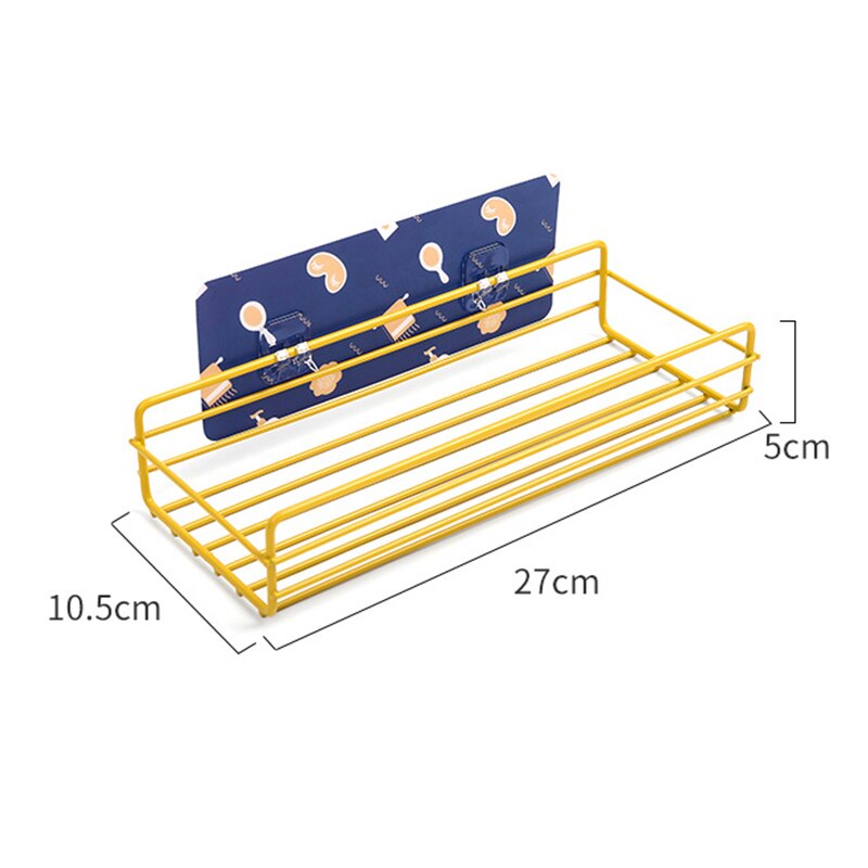 Étagère de vidange de salle de bain porte-shampooing étagère de rangement organisateur étagère murale de douche adhésif sans perçage fer panier de cuisine suspendu
