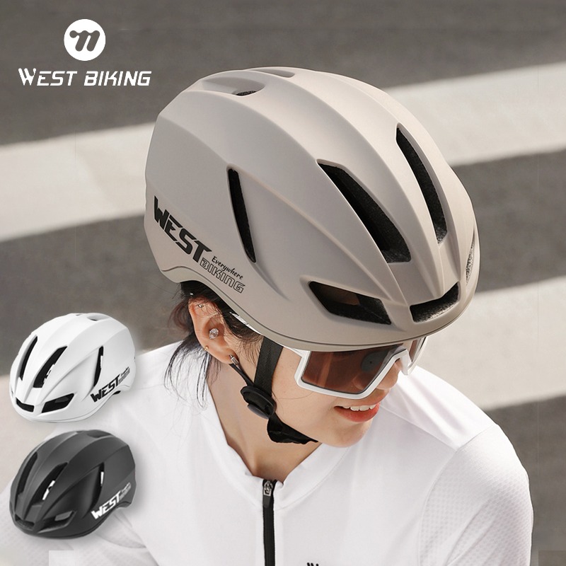 West Biking-Casco aerodinámico de ciclismo para hombre y mujer, casco de bicicleta de carretera de , PC + EPS, con luz trasera de advertencia USB
