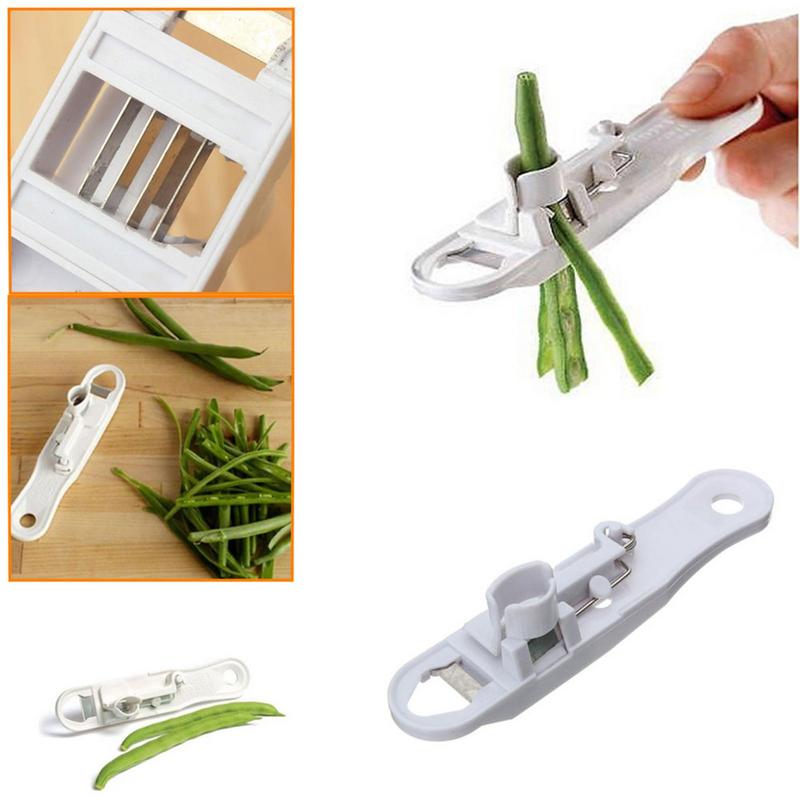 Cortador portátil de judías verdes, cortador de verduras y judías verdes, triturador de judías, removedor, pelador, corredor, cocina blanca