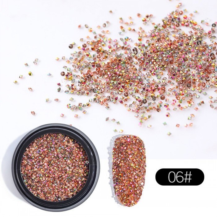 1 doos Kristallen 3D Nail art Micro Zirkoon 1.2mm Micro Strass Stenen Nail Art Glas Caviar Kralen Voor Nagels 3D Decoraties NR31: 6