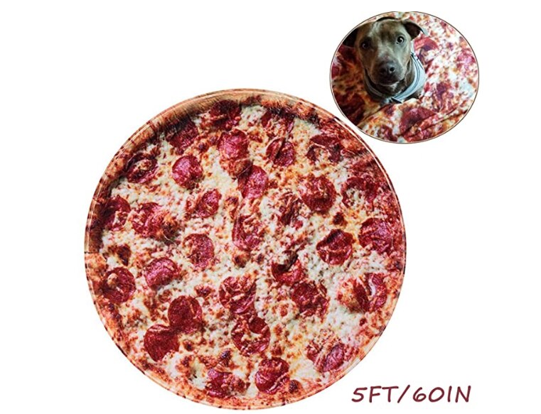 Burrito zawinąć nowość koc na łóźko sofa doskonale kreatywny prezent okrągły Tortilla piknik w domu dla dzieci nadające się robić noszenia mata ciepły miękki szal: Bacon Pizza / 182cm