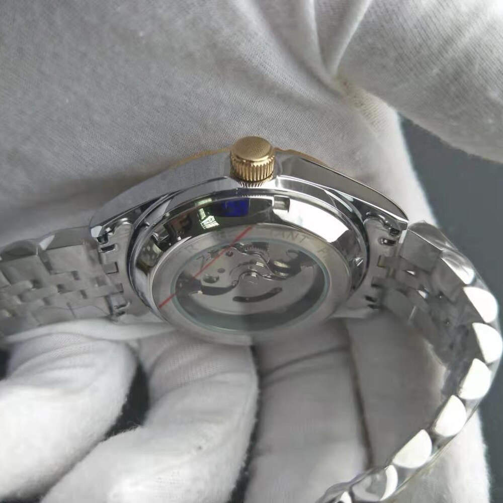 Pink cohome ure automatiske arabiske numre urskive ansigt muslimsk armbåndsur rustfrit stål vandtæt mekanisk erkek kol saati