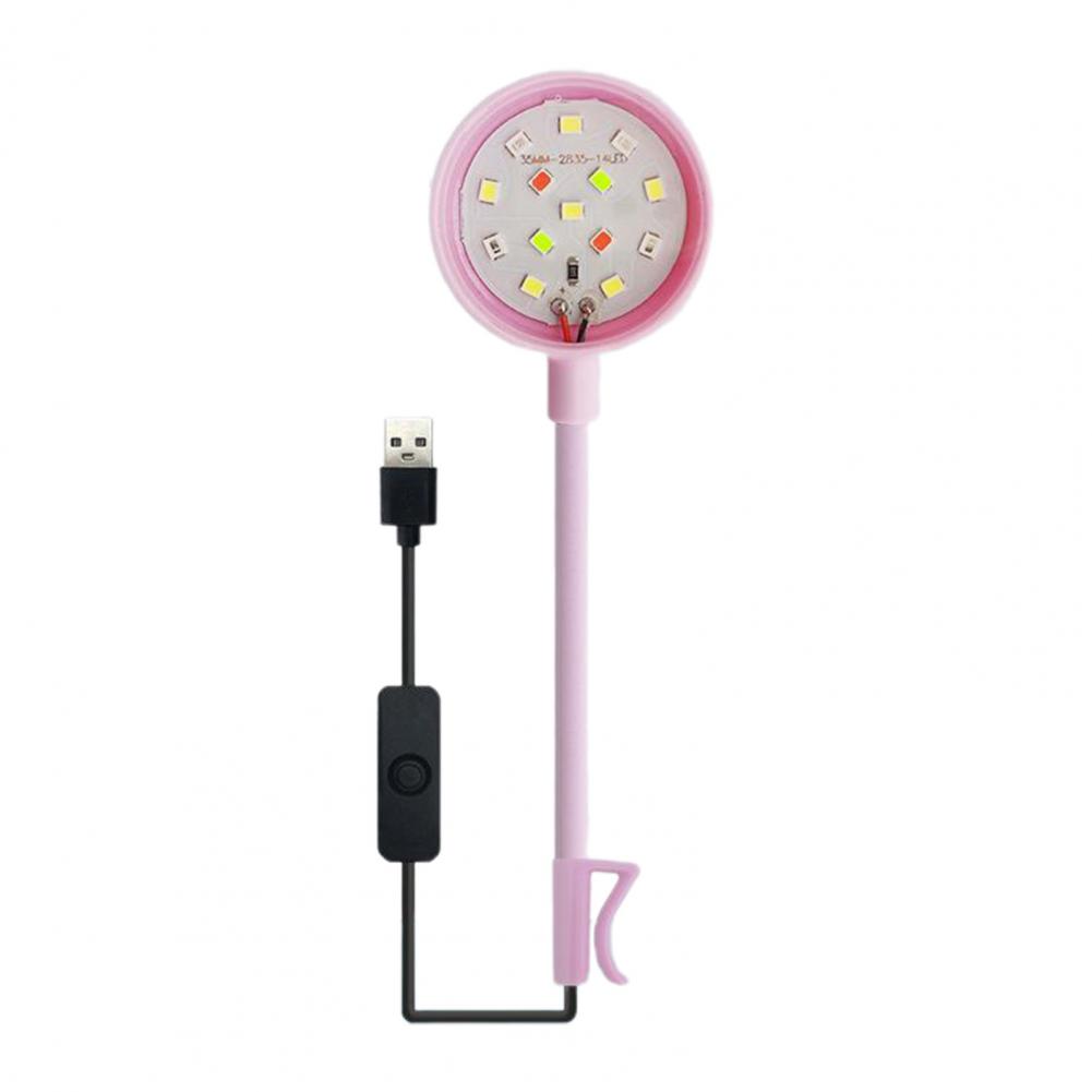 Luces para pecera, luz LED para acuario, 360 grados, ajustable, plástico, lámpara Universal impermeable para peceras con Clip de tubo: Negro
