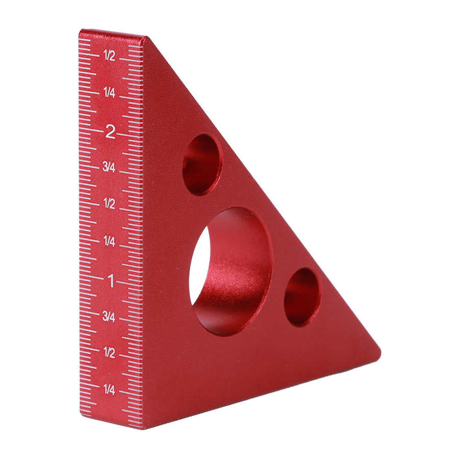45 degree aluminum angle ruler 2 inch/6 cm right angle height ruler precision woodworking tools carpenter tool for photo frame