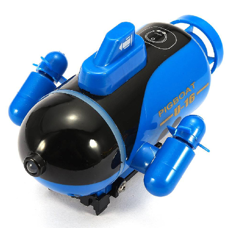 Racing Submarine Boat with Led Light Mini Remote Control Toy Yellow: Blue