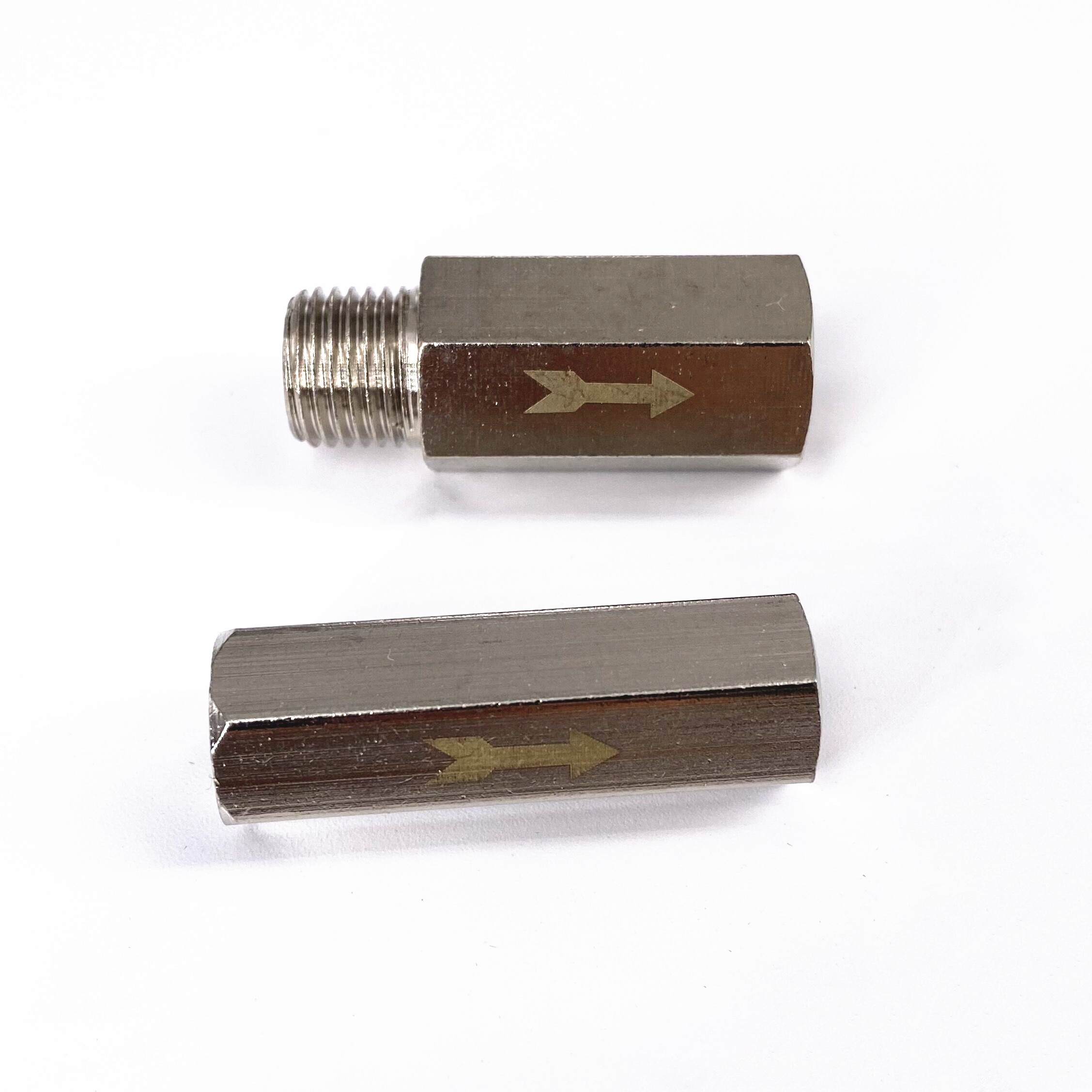 1/8 &quot; 1/4 &quot; 3/8 &quot; 1/2 &quot; bsp hona hane mässing pneumatisk envägs backventil för luft vatten olja gas