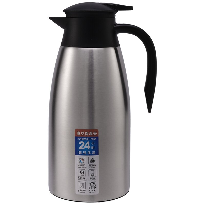 BAIYA Koffiekan, roestvrijstalen thermische karaf kannen, vacuümkan, vacuüm geïsoleerde koffiepot, voor koffie, sap, melk, thee (zwart, 880 ml
