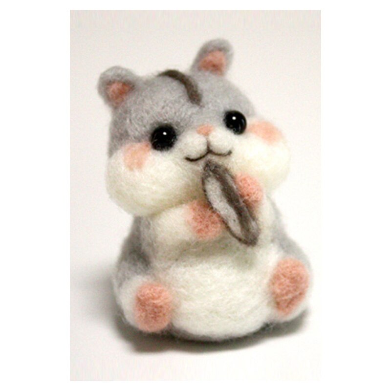1 set wool for Felt DIY Package Hamsters, cats, dogs, Christmas , stamps needle felting, Shiba Inu Set animals: Dark Khaki