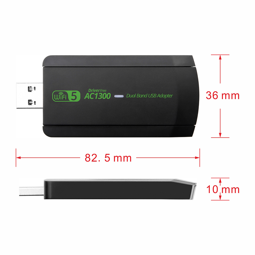 Dual Band 2,4G/5GHz USB Netzwerk Karte USB 3,0 WiFi Adapter 1300Mbps High-Speed Wireless empfänger Für Laptop PC Zubehör