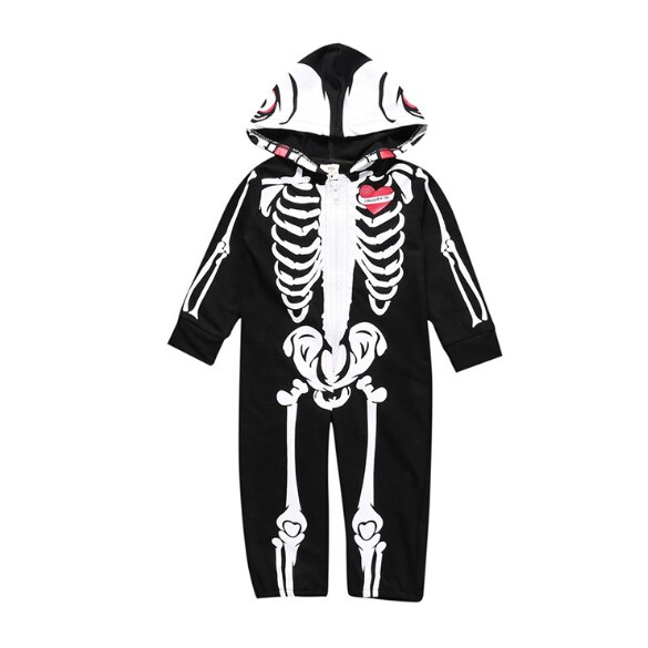 Halloween coton bébé barboteuses à manches longues -né infantile bébé garçons filles escalade vêtements dessin animé imprimé combinaison enfant vêtements: 80cm(6-12Month)