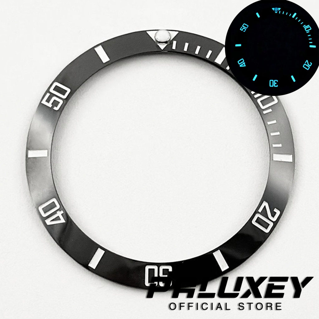Blue BGW9 Lume C3 Lume 38MM Luminous Black Blue Green Ceramics Bezel Sloping Diving Watch Insert Fit Sub Watch Case Insert Ring
