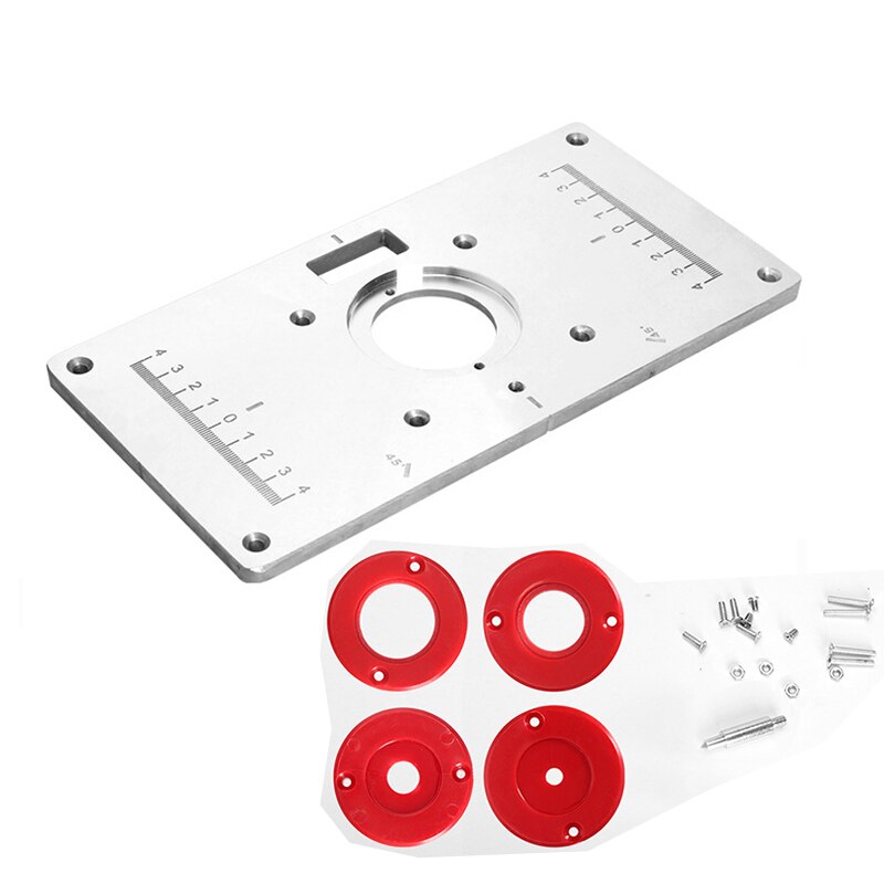 Aluminum Router Table Insert Plate Electric Wood Milling Trimming Machine Flip Plate With Cover For Woodworking Engraving DIY: 62x70mm